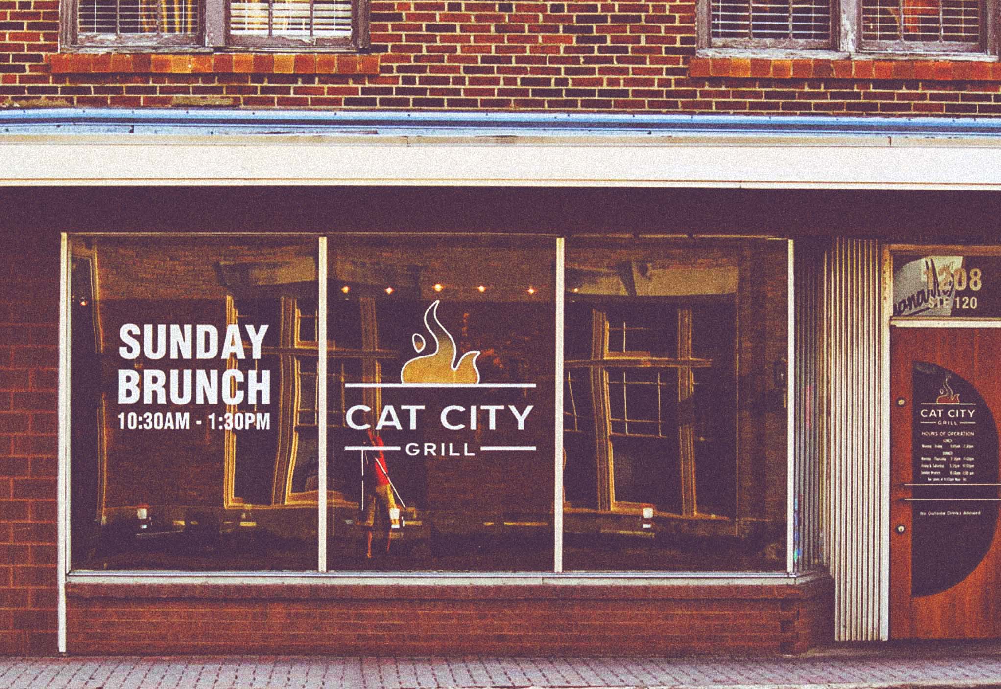 Cat City Grill Logo storefront