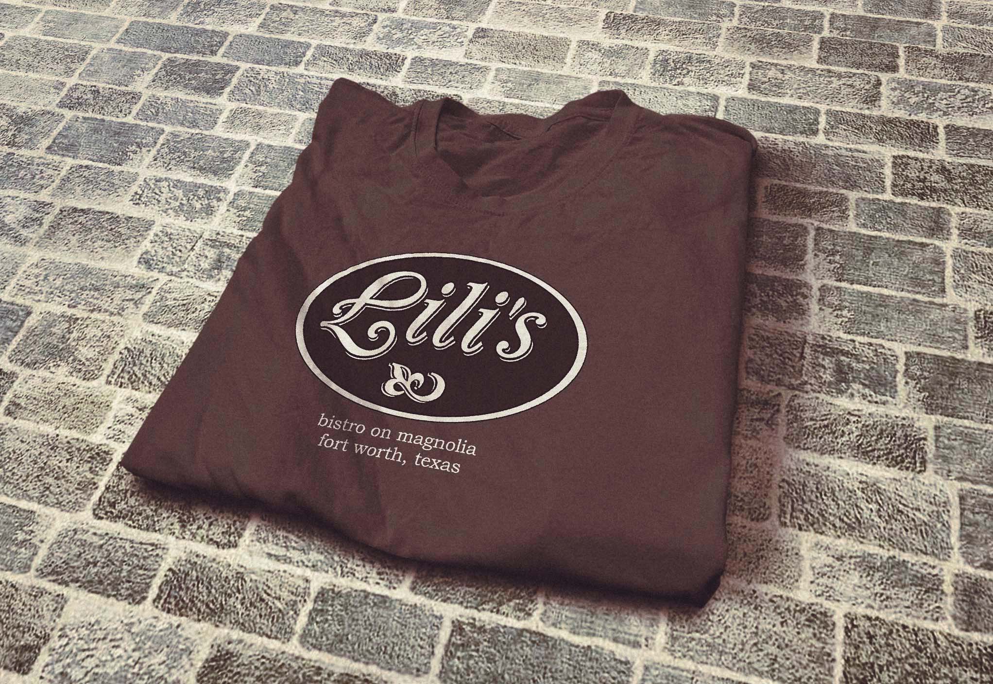 Lili's Bistro Logo on a shirt