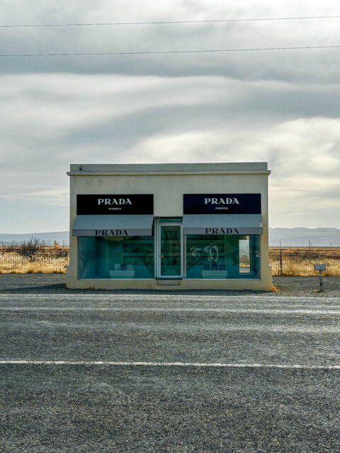 Photo of the Prada store in Marfa, Texas.
